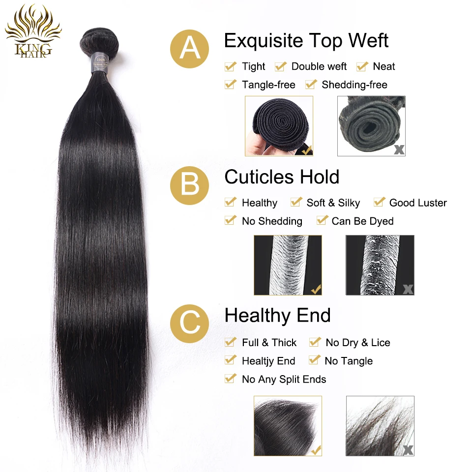 King Hair Brazilian Straight Hair Weave Bundles 100% Human Hair Bundles 1pc Natural Remy Hair Extensions 3 or 4 Bundles Can Buy King Hair Brazilian Straight Hair Weave Bundles 100% Human Hair Bundles 1pc Natural Remy Hair Extensions 3 or 4 Bundles Can Buy