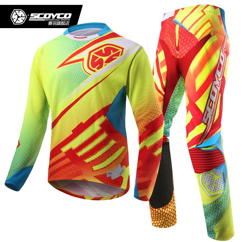 SCOYCO racing Dirt Bike Брюки Джерси комбо Мотокросс MX гоночный костюм Беговые брюки