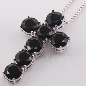 

Huge Cross Black Onyx 925 Sterling Silver Fashion Jewelry Pendant TE421