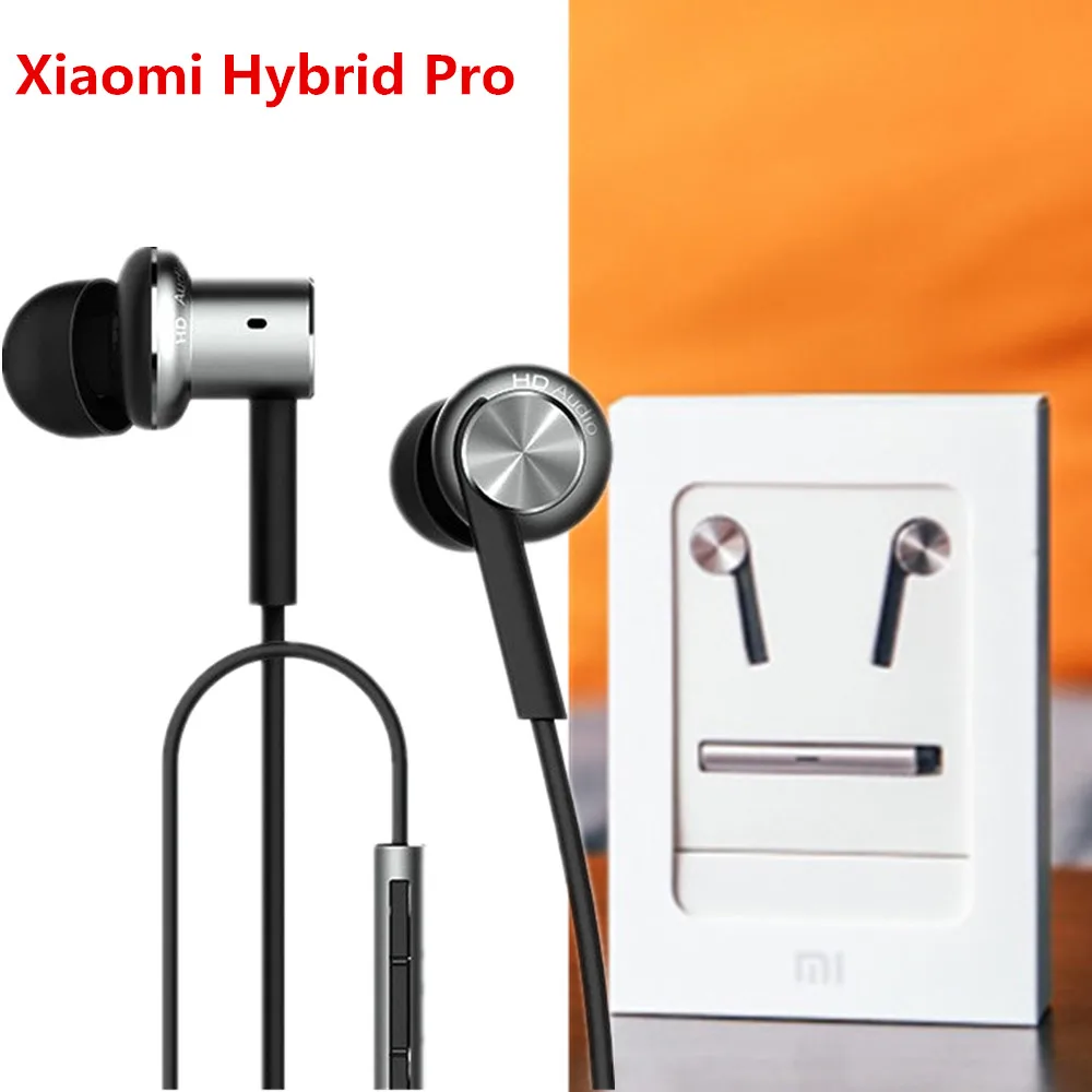 Xiaomi Hybrid Pro HD наушники с микрофоном двойной динамический сбалансированный в уши проводной линии управления Xiaomi наушники для мобильного телефона