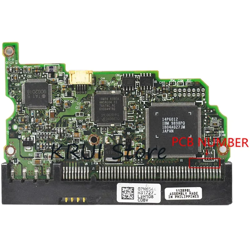 HDD номер PCB платы: F 35H9811 01 микросхема основного контроллера: 14P6012/наклейки: 07N6544