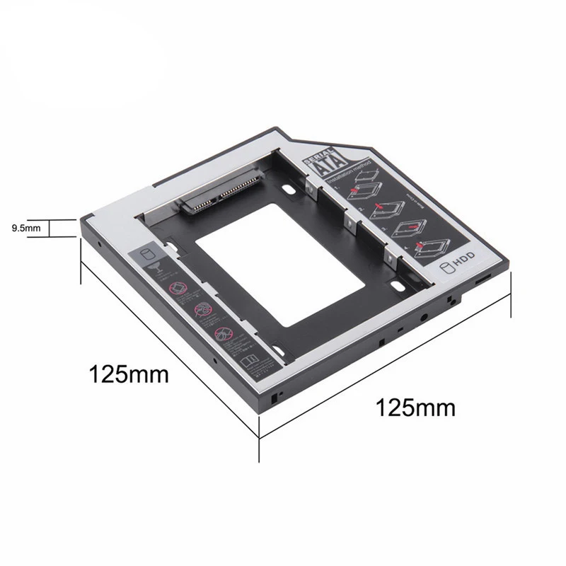 Универсальный Sata 2Nd Hdd Ssd жесткий диск Caddy 9,5 мм для Cd/Dvd-Rom Оптический отсек для Hdd Sataii Sdd жесткий диск кронштейн