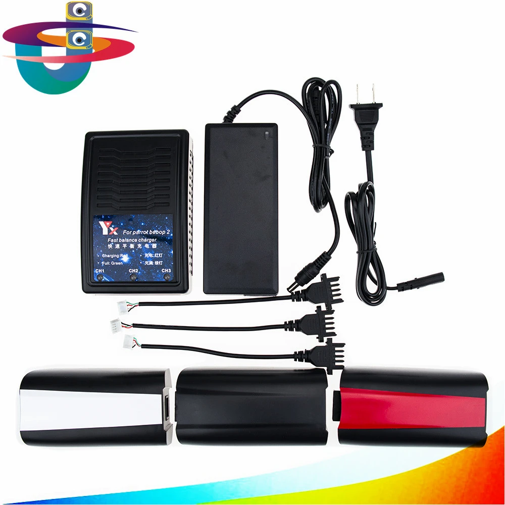 3pcs with fast balance charger Parrot 3100mah lipo battery 11 1v 21 6A bebop 2 RC