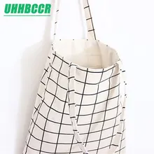 Холщовая Сумка-тоут, Повседневная пляжная сумка, Эко сумка для покупок, Повседневная Складная Холщовая Сумка на плечо, клетчатая Холщовая Сумка-тоут для женщин