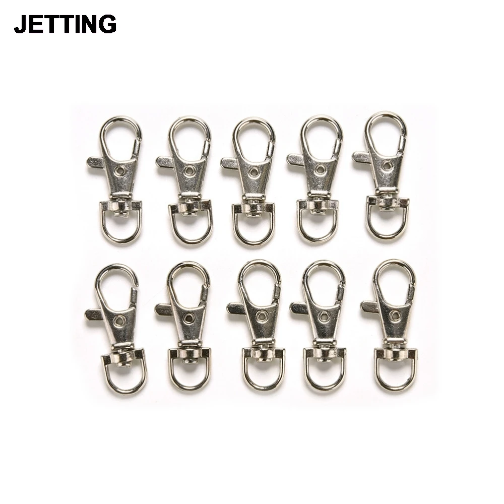 

10 PCS Dull Silver Plated Swivel Lobster Clasp Clips Key Hook Keychain Split Clasps 37MM Robe Hooks Bathroom Hardware