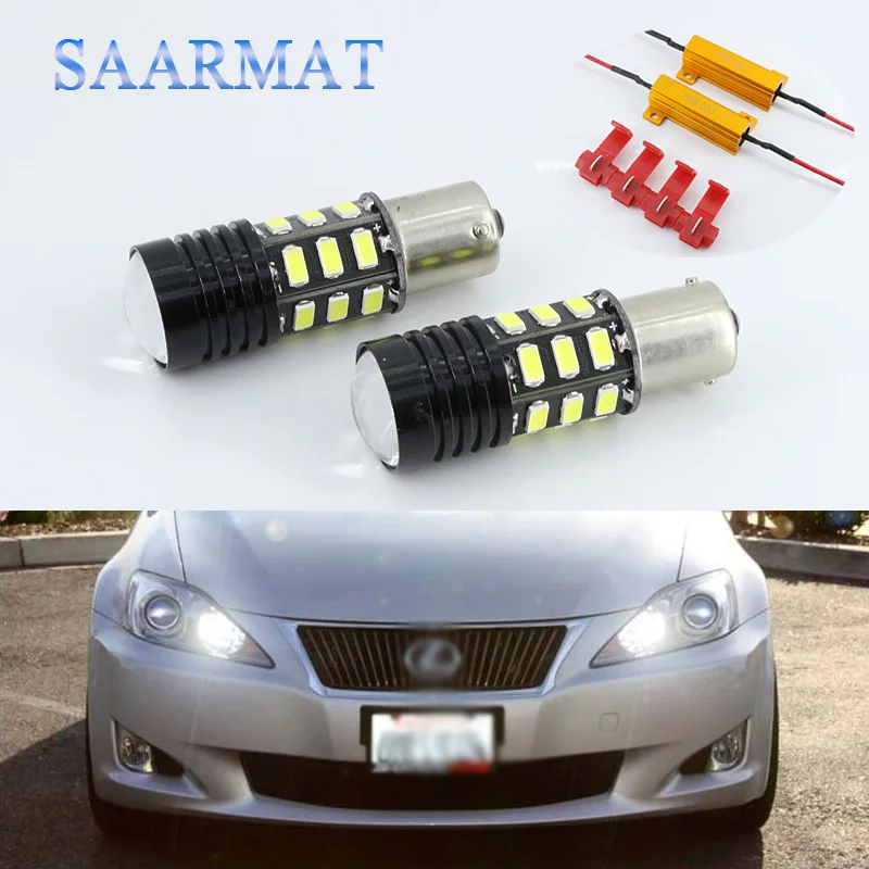 

2x 1156 P21W BA15S White 6000K Canbus + Decoders LED Bulb For Front or Rear Turn Signal Lights For AUDI BMW VW Mercedes-Ben