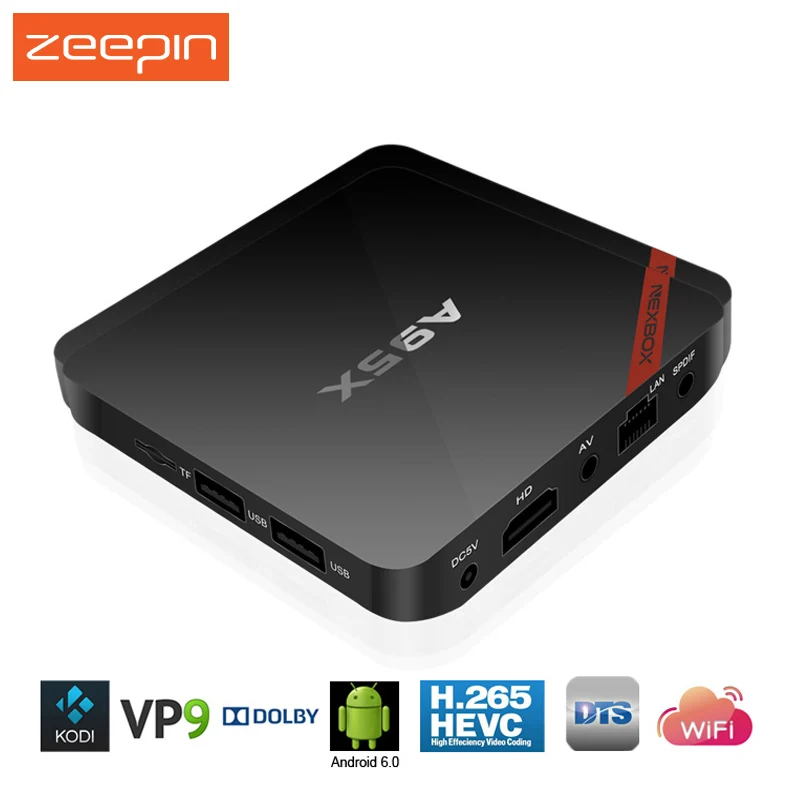Newest A95X WiFi Bluetooth 4.0 Smart TV Box Amlogic S905X Nexbox Android 5.1 Box 1G/8G Quad core Smart Media Player