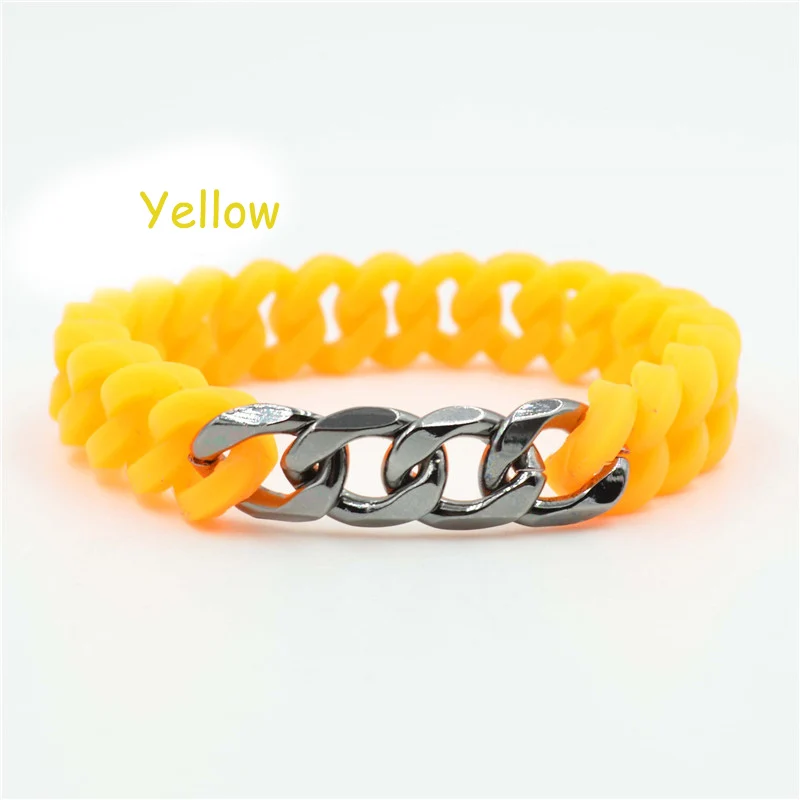 

2018 silicone bracelet in mulity colors Women and man stretch link bracelet Newest Popular silicone chain bracelet