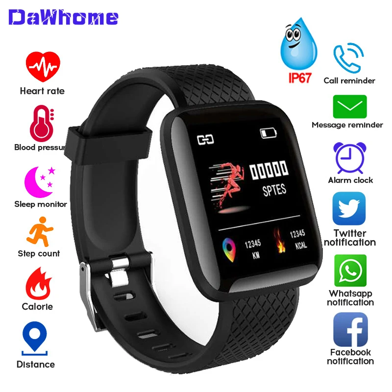 

Color Screen Smart Wristband Waterproof Smart Wristband Real-time Heart Rate Blood PressureSend Gift Watch Band 116 Plus