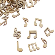 100 шт./упак. Mix Деревянный милый декор из музыкальных нот; Ремесла деревянный Декор Скрапбукинг для DIY аксессуары для домашнего декора