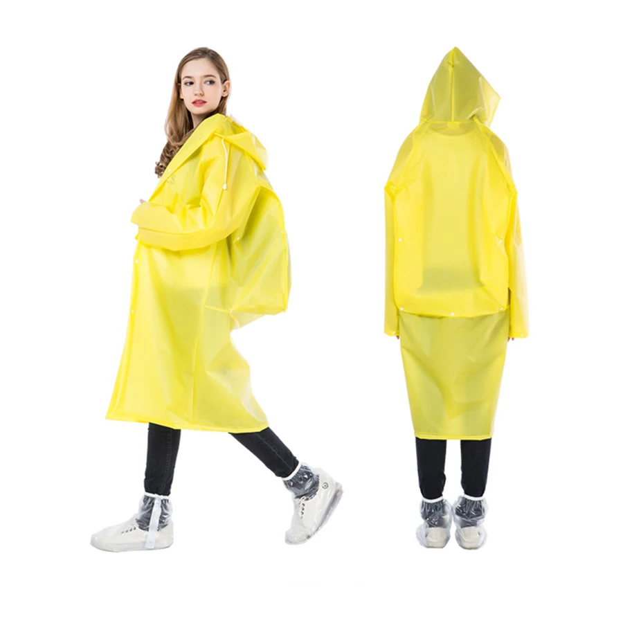 

PVC Raincoat Women Transparent Waterproof Long Poncho Woman's Jackets Rain Cover Chuva Coat Men Pluie Raincoats Hooded 50CW235