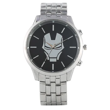 

Men's Fashion Quartz Analog Watch Unique Iron Man Pattern Watches Practical Folding Clasp with Safety Buckle Wristwatch