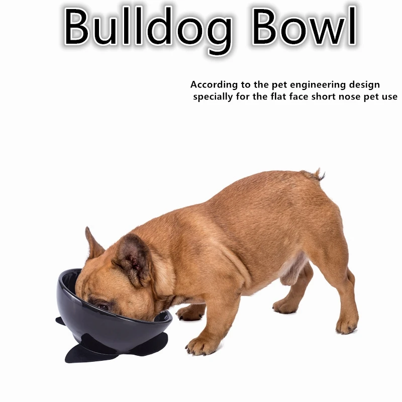 

Bulldog Bowl Pet Ceramic Pot For Small and Medium Dogs Bargo Garfield New Design Bowl Catch With Perfect Dining Table
