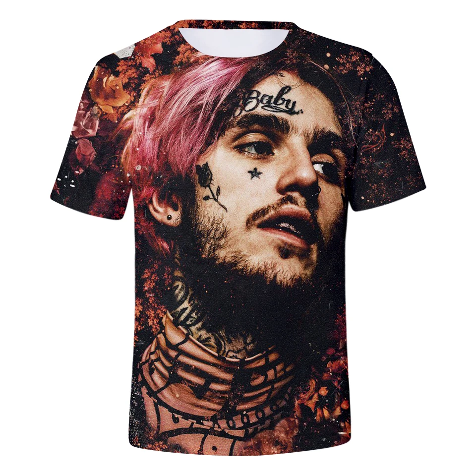 

Lil Peep 3D T-Shirt Summer Round Neck Short Sleeve T-Shirt woman Punk Rock Hip Hop Top T-Shirt Lil Peep Q0219-TX01