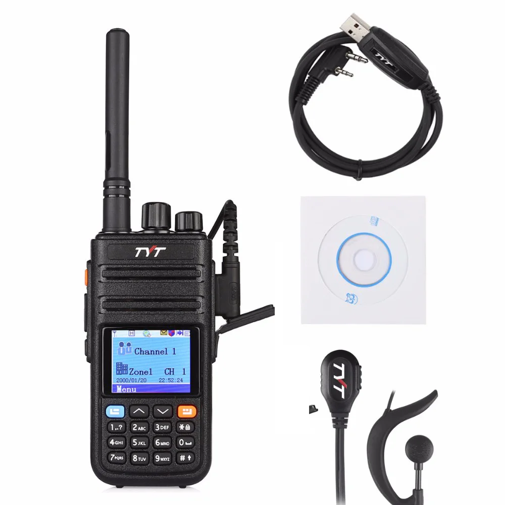 Cable TYT MD-380G DMR *GPS* Digital Analog VHF Two way Radio Walkie Talkie