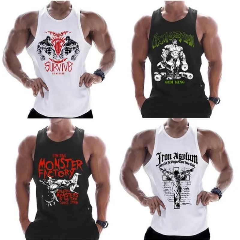 Новый 2019 бренд для бодибилдинга безрукавки женщин мужчин фитнес Singlets