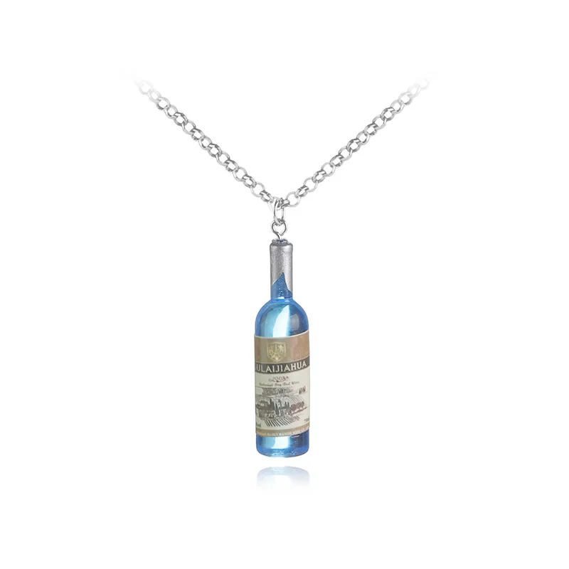 Fooderwerk ювелирные изделия трендовые мини бутылка кулон ожерелья с серебряным цинком звено цепи из сплава для мужчин и женщин