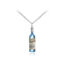 Fooderwerk ювелирные изделия трендовые мини бутылка кулон ожерелья с серебряным цинком звено цепи из сплава для мужчин и женщин