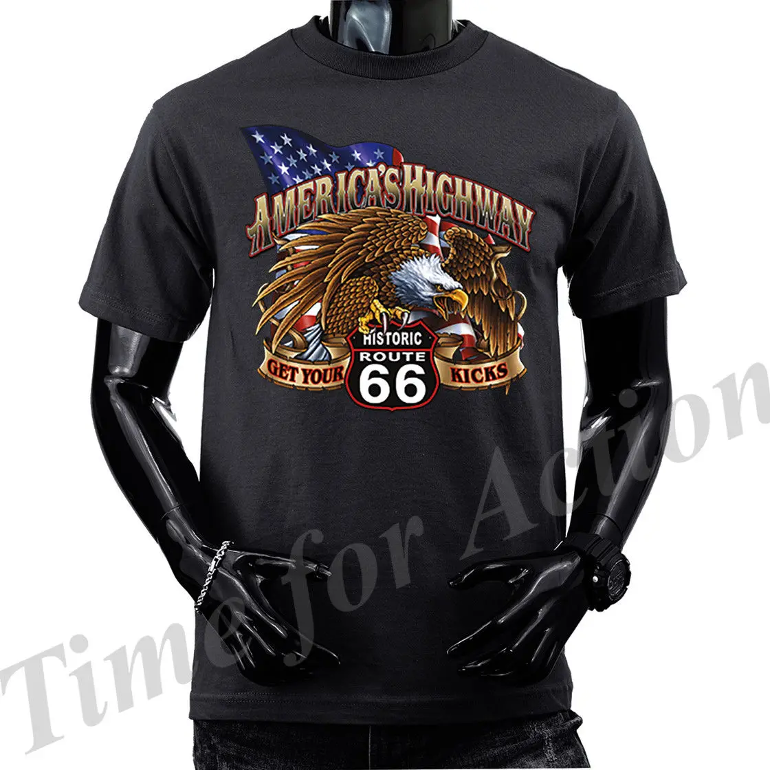 Route 66 футболка с изображением американского скоростного орла | Мужская одежда