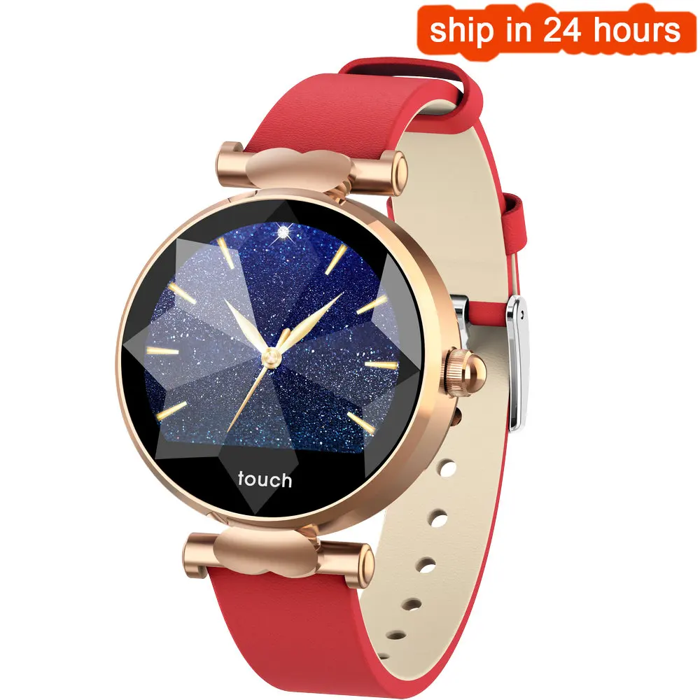 B80 женские Смарт-часы reloj inteligente монитор сердечного ритма фитнес-трекер женские Смарт-часы браслет Bluetooth водонепроницаемый - Цвет: Red with Gold
