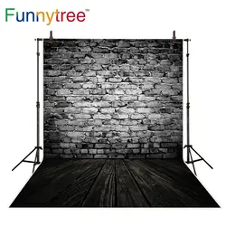 Funnytree настенные фотообои с темным кирпичом деревянный пол старый винтажный фон для фотосессии реквизит портретная съемка Декор