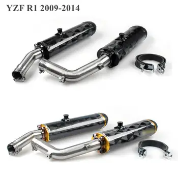 

Artudatech 2x Carbon Fiber Muffler Exhaust Slip On Pipes For Yamaha YZF R1 2009 2010 2011 2012 2013 2014