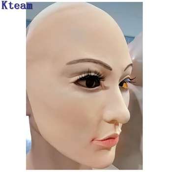 

2019 Hot!!!Realistic Latex Crossdress Mask Female Disguise Face mask Halloween Cosplay Masquerade prop Costumes crossdress mask