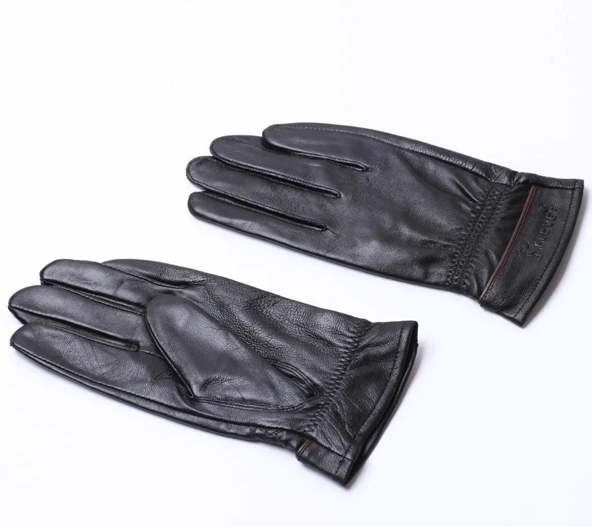 Настоящие мужские кожаные перчатки ручной работы из натуральной овчины мужские теплые зимние перчатки Модные аксессуары
