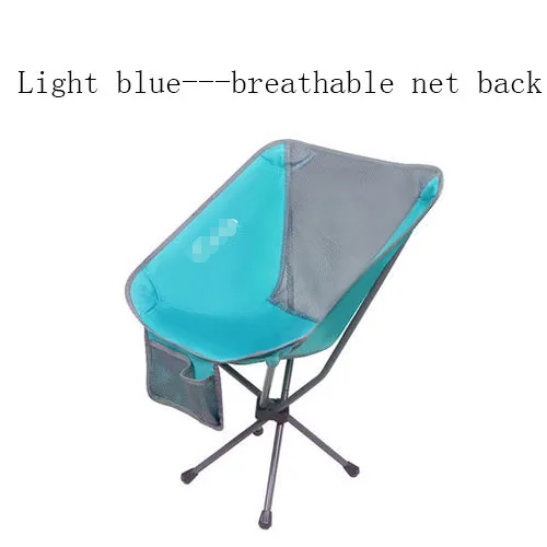 Регулируемый легкий складой стул наружная дорожная Складная стул портативный стул рыбалки с сумкой для переноски для пикника барбекю пляж - Цвет: Light blue---breatha
