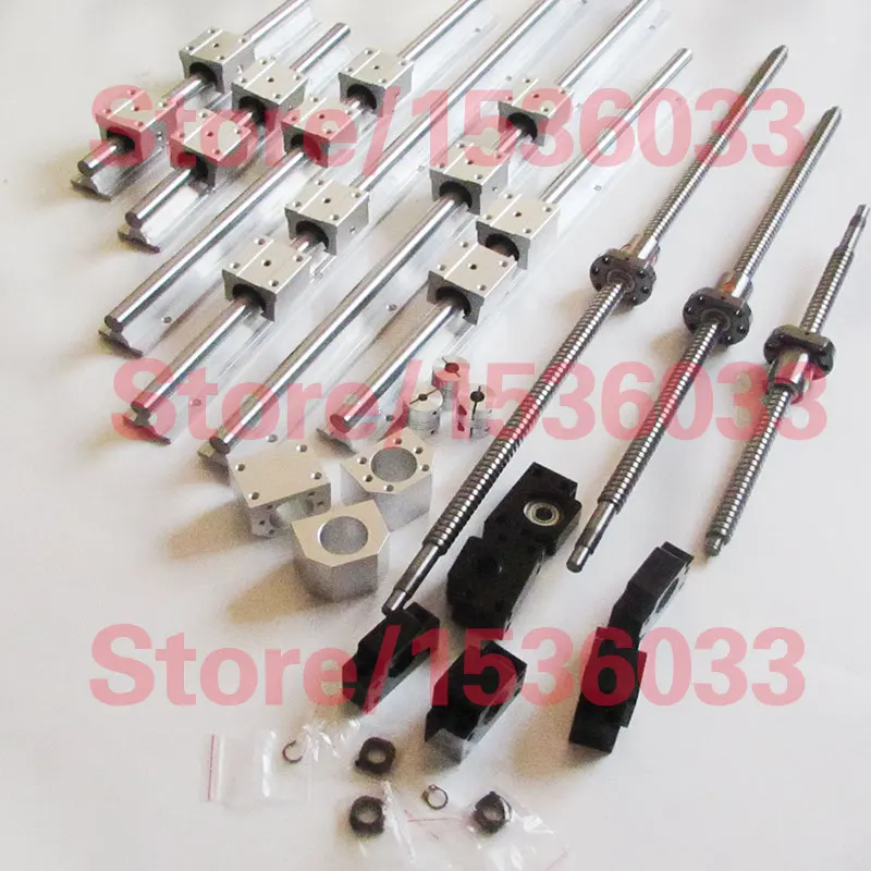 3 Lead screws ballscrew +3set SBR rails + BK/BF10+3 couplings (Free shipping)