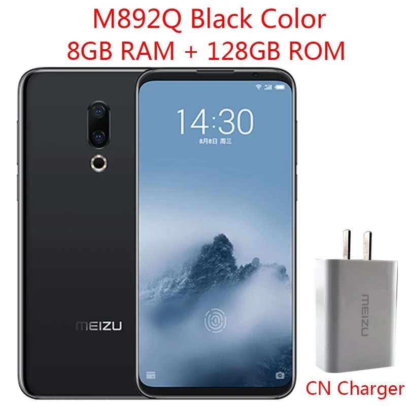 Официальный Meizu 16th Plus, 16 Plus, 6G, 128G, 4G, LTE, Snapdragon 845, четыре ядра, Adreno 630, 6,5 дюймов, FHD, 2160x1080 P, полный экран, сотовый телефон - Цвет: M892Q Black 8G 128G