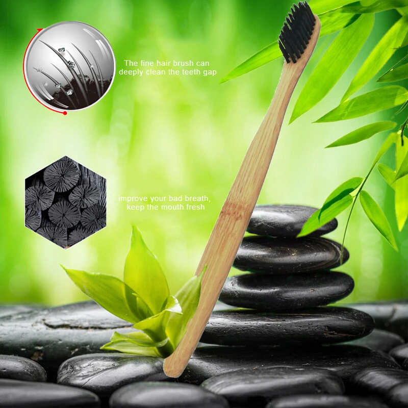 

NEW Natural Bamboo Toothbrush Bamboo Charcoal Toothbrush Low Carbon Bamboo Nylon Wood Handle Toothbrush for Oral cleaning