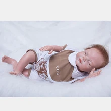 Sleeping Reborn Baby Dolls Lovely 18 Inch Newborn Silicone Boy Babies Lifelike Doll Toy With Clothes Kids Birthday Xmas Gift
