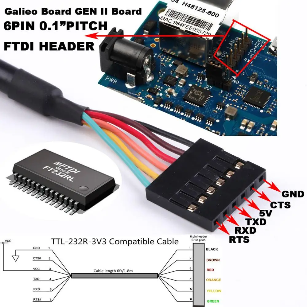 아두이노용 FTDI FT232RL FT232 모듈, USB to TTL UART 직렬 와이어 어댑터, RS232 다운로드 케이블 모듈, 6 핀