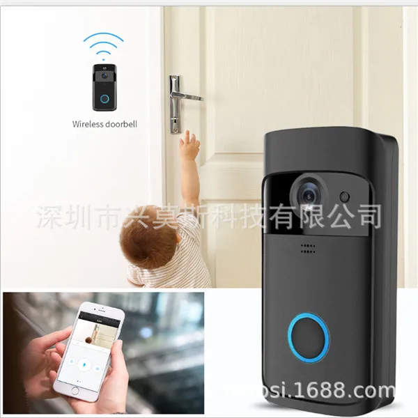 Беспроводной умный дверной звонок, камера, Wi-Fi, удаленное видео для домашней безопасности, дверной звонок, телефон - Цвет: WiFi Doorbell