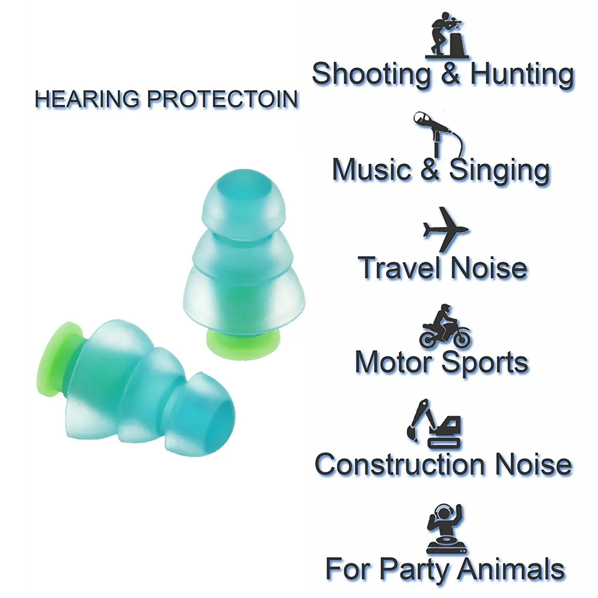 Safurance 1 пара шумоподавления Защита слуха затычки для ушей для концертов, мотоциклов, музыкантов, многоразовые силиконовые затычки для ушей