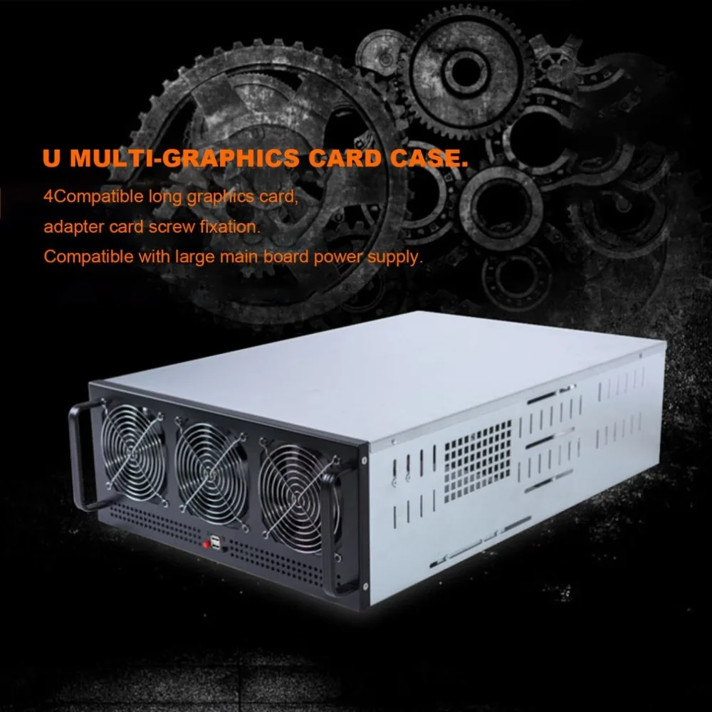 4U Mining Case Frame Fit For 6/8 Graphics Card Steel Open Air Mining Server Chassis With 6 Fans For ETH/BTC/LTC/ETC Mining 4U Mining Case Frame Fit For 6/8 Graphics Card Steel Open Air Mining Server Chassis With 6 Fans For ETH/BTC/LTC/ETC Mining
