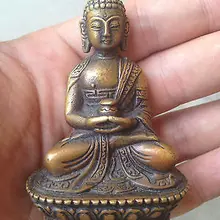 Очаровательная! Китайский ручной работы Слон старые Медь Статуя 8.5 см высота украшения сада натуральная латунь