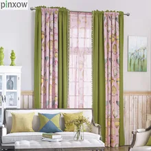 

Printing Children Window Curtains Pink Thick Girls Bedroom Curtain Fabrics Green Boys Drapes Kids Room Balloon Window Treatment