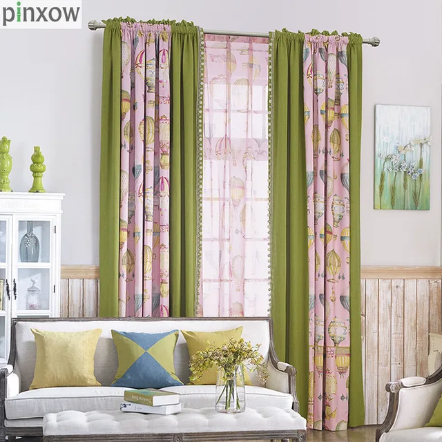 Lace Bedroom Window Curtains Children Room Semi Blackout Baby Kid Lace Bedroom Window Curtains Children Room Semi Blackout Baby Kid Home Panels Green Pink Boy