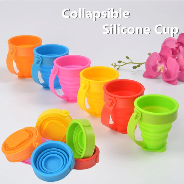 Силиконовая складная чашка, складная чашка, портативная силиконовая чашка для питья, кемпинга, выдвижная чашка для путешествий, Прямая поставка