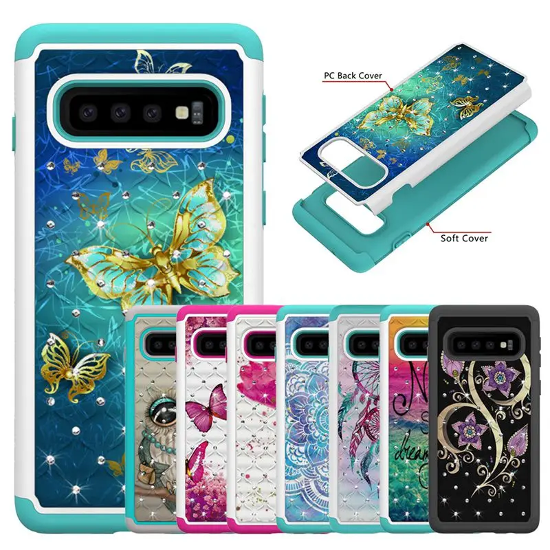 

for samsung galaxy s 10 Plus 10e Case Luxury painted and brick two in one Cover for samsung galaxy s 8 Plus s 9 Plus Note9 cases