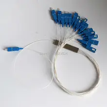 Free Shipping 10pcs/lot 0.9mm Steel Tube 1x16 Mini SC/UPC Connector 1:16 16 Ports Fiber Optical PLC Splitter