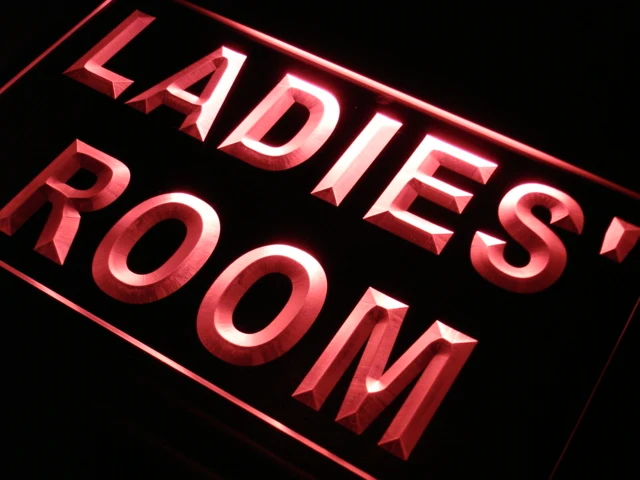 

i630 LADIES' ROOM TOILET Washroom LED Neon Light Light Signs On/Off Switch 20+ Colors 5 Sizes