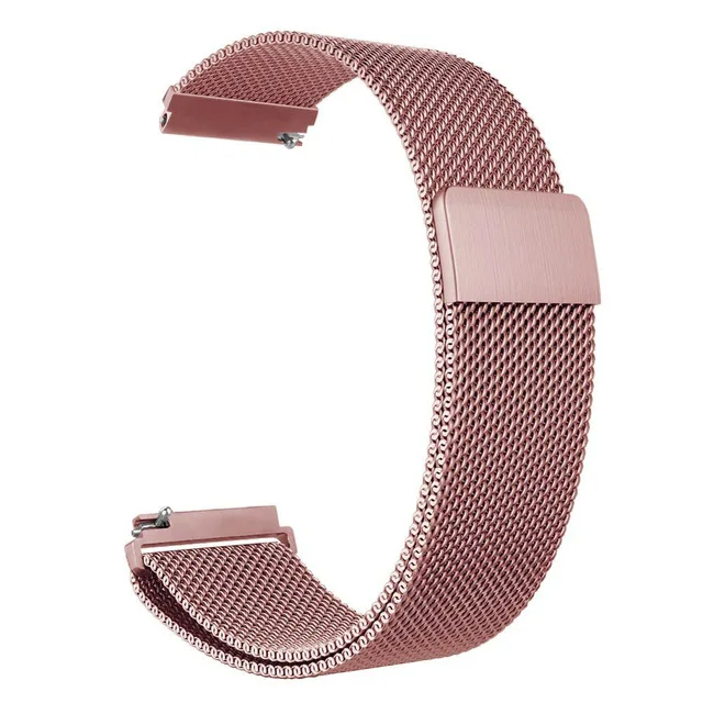 22 мм 20 мм ремешок из нержавеющей стали ремешок для часов Миланская петля ремешок для часов быстросъемные булавки для samsung gear Xiaomi Huami Amazfit - Цвет ремешка: Rose Pink