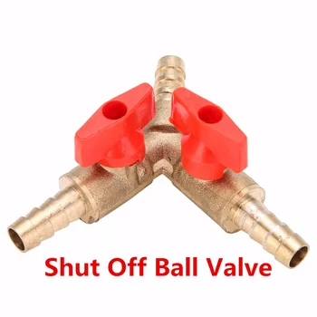 1PC 3 Way Shut Off Ball Valve Fitting Hose Barb Fuel Gas 5/16 inch 8MM Brass Y Type Ball Valve For Garden Tool