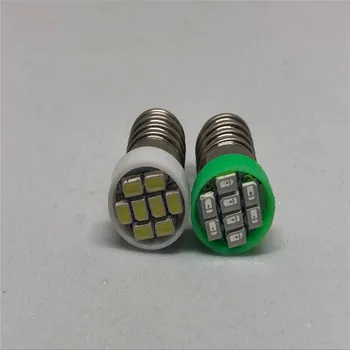 

10 pcs of E10 LED 8 smd 1206 3020 LED 6SMD Scattered light 1449 428 Base Screw Bulb Light Lamp Pure White Warm white Red Blue