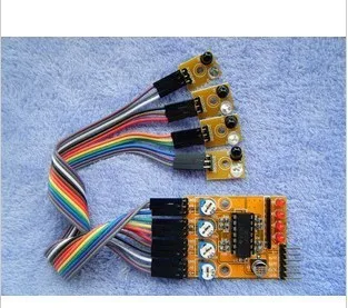 

Four roads infrared detection tracing photoelectric sensor tracing smart car black and white line identification