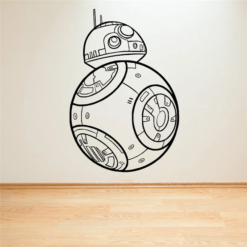 Экологичная виниловая настенная наклейка Звездные войны BB 8 Droid Пробуждение силы