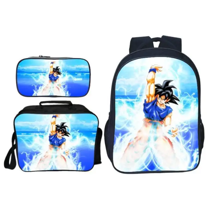 

3Pcs/Set Printing Cartoon Dragon Ball Kids Baby School Bags Super Saiyan Sun Goku Backpacks Children Schoolbag for Boys Bookbag